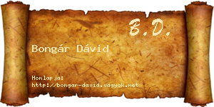 Bongár Dávid névjegykártya